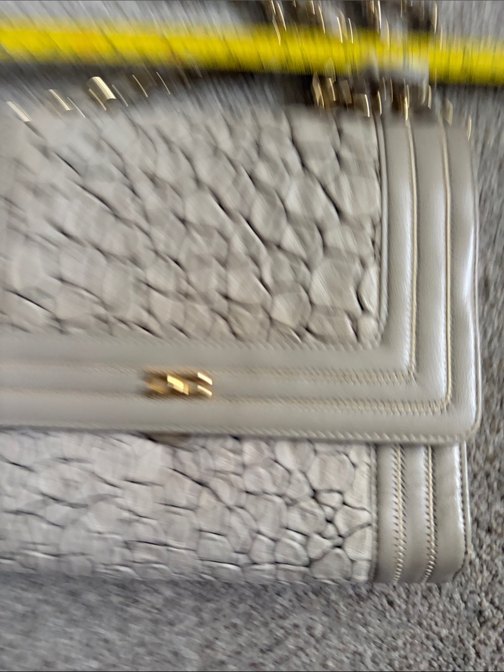 Women's Greige Small Quilted Frame Crossbody Bag in Light Gray